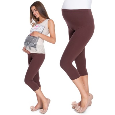 LEGGINSY CIĄŻOWE 3/4 BAWEŁNA GETRY PREG34 XL