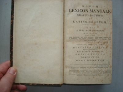 NOVUM LEXICON MANUALE GRAECO-LATINUM 1827