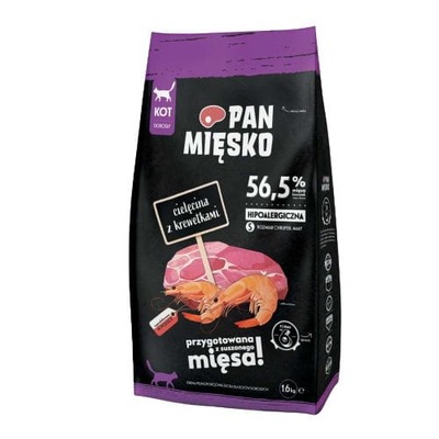 Pan Mięsko Karma kota Cielęcina z Krewetkami 1,6kg