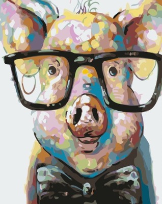 Obraz Malowanie Po Numerach - Kawał Świni Z RAMĄ 40x50 + BLEJTRAM