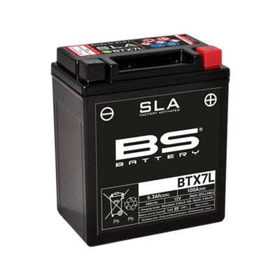 BS AKUMULIATORIUS BTX7L (YTX7L-BS) 12V 6AH DERBI APRILIA HONDA PIAGGIO SUZUKI 