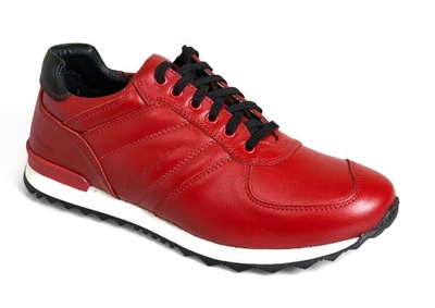 czerwone skórzane adidasy sneakersy DESQUE