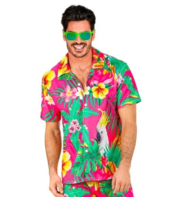 Koszula męska hawajska różowa XXL