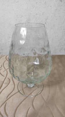 szklany kielich wazon na nóżce prl