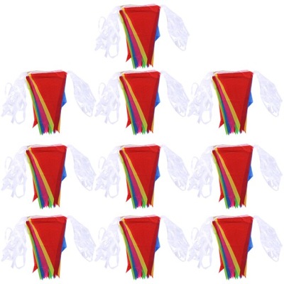 10 szt. Kolorowy zestaw chorągiewek trójkątna