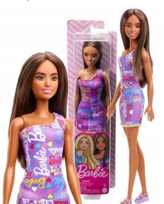 Lalka Barbie w letniej sukience brązowe włosy Klasyczna