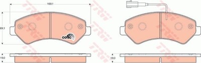 ZAPATAS DE FRENADO PARTE DELANTERA FIAT DUCATO 06- LAD 1700KG 1 SENSOR  