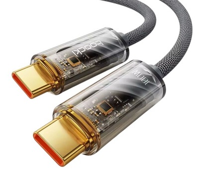 TOOCKI szary kabel USB C do C 1 metr 100W PD QC3 100cm TXCTT1-JD0G