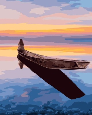 Malowanie Po Numerach Jezioro Łódka 40x50cm