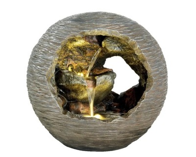 Fontanna okrągła 48cm ogrodowa ledowa kaskada kula