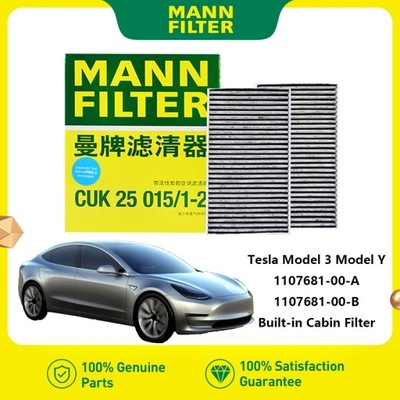 PARA TESLA MODELO 3 MODELO Y EV MANN FILTER CUK25015/1-2 ACTIVATED CARB~28140  