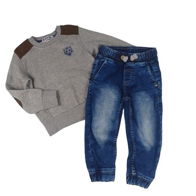 Komplet spodnie jeansowe _ bluza 98