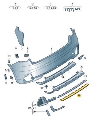 Сітка решітка радіатора молдинг декоративна бампера задній audi a1 aso оригінал nowa фото №1