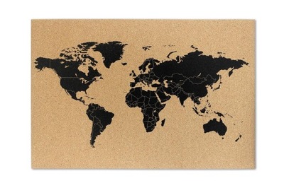 Tablica korkowa mapa świata 60x40cm GALERIA PAPIER