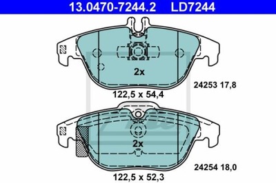 ATE 13.0470-7244.2 PADS CERAMIC REAR DB W204/S204/C204/C207/A207  