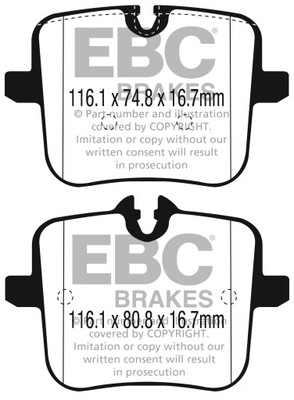 TIPO DEPORTIVO ZAPATAS PARTE TRASERA EBC AMARRILLO BMW X5 M F90 G05| M5 F90 DP42320  