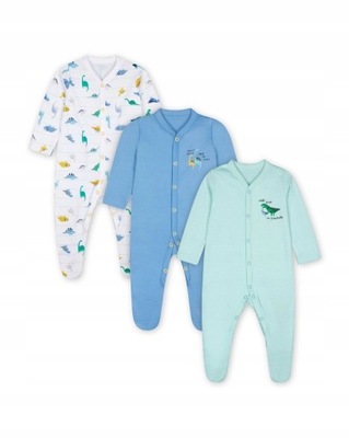 MOTHERCARE 3 PAK Pajacyk DINOZAURY śpioszki pajacyki 1-3 m / 62