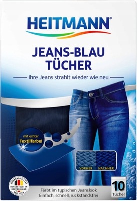 HEITMANN JEANS-BLAU Chusteczki do Prania Jeansu 10szt