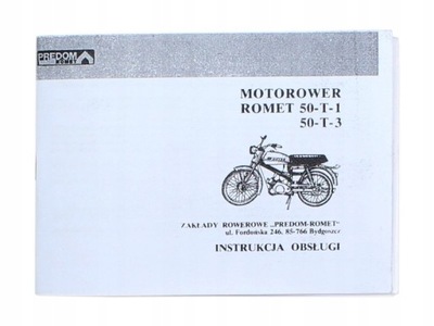 KATALOG INSTRUKCJA OBSŁUGI ROMET 50-T-1 50-T-3