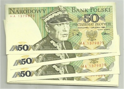 50 złotych 1988 seria HA stan UNC