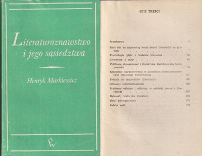 LITERATUROZNAWSTWO I JEGO SĄSIEDZTWA Markiewicz