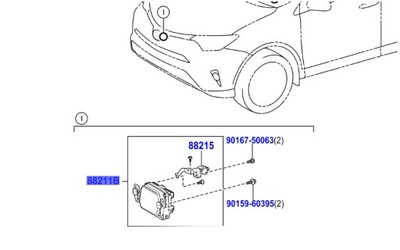 88210-47090 радар pod емблема land cruiser lexus gs is lx prius rav4 фото №1