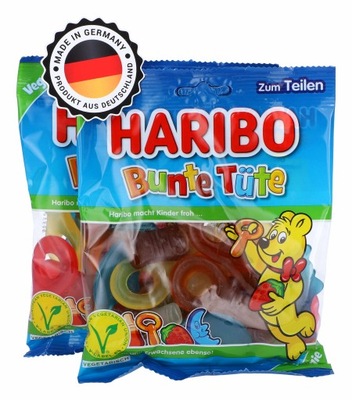 Żelki Owocowe HARIBO MIX Smaków Bunte Tute 175g DE