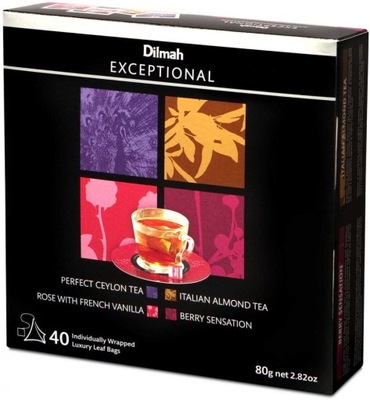 Zestaw herbat czarnych Dilmah Exceptional Variety Pack 4 smaki 40szt