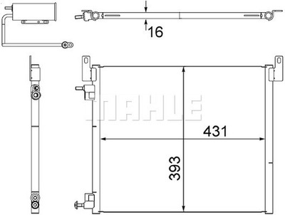 RADUADOR DE ACONDICIONADOR - CONDENSADOR BEHR AC 499 MAHLE AC 499 000S  