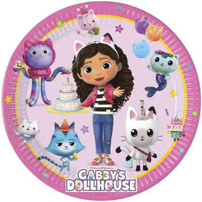 Talerzyki papierowe Koci DOMEK GABI Gabby's Dollhouse EKO 20cm 8szt