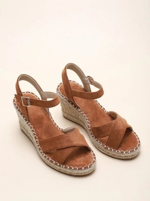 SHEIN CAMELOWE ESPADRYLE KOTURNY (39)