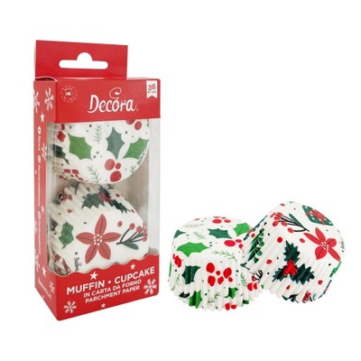 Papilotki do muffinek cupcake na babeczki Świąteczne 50x32 mm x36
