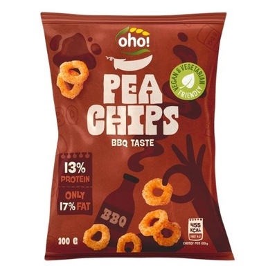 Oho! Pea Chips VEGAN z groszku BBQ taste 100 g