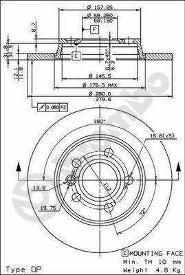 DISCO DE FRENADO VW T4 96-03 PARTE TRASERA  