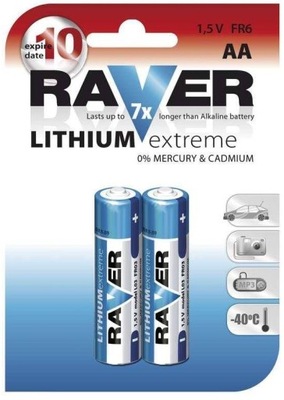 Bateria R6 (AA) litowa Raver Lithium Extreme, 2szt