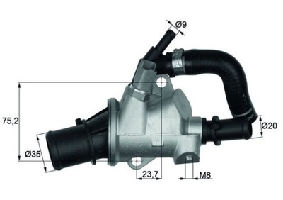 TERMOSTATO FIAT 88C 1,9JTD BRAVO II/STILO (W PRZEWODEM) TI14688  