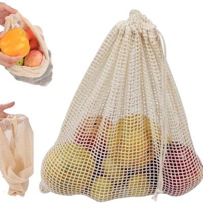 worek ekologiczny siatka torba na zakupy bawełniana z bawełny ładny duży