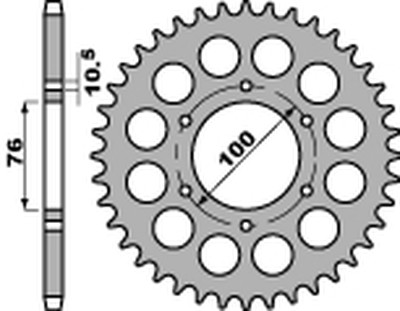 PBR ENGRANAJE PARTE TRASERA 816 45 C45 SUZUKI GSF1200 9505 (JTR816.45) (LANC. 530)  