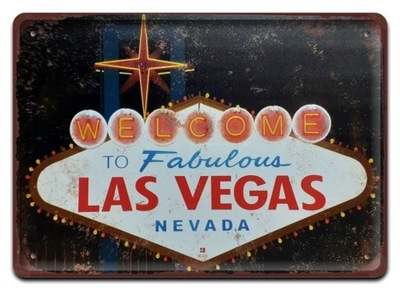 LAS VEGAS PLAKAT METALOWY SZYLD RETRO #20837