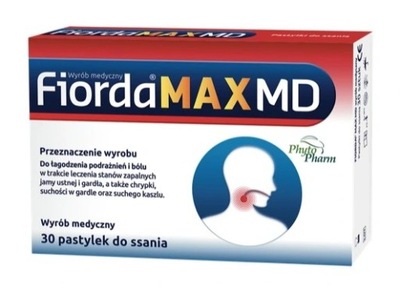 Fiorda MAX MD Na bólu gardła 30 pastylek
