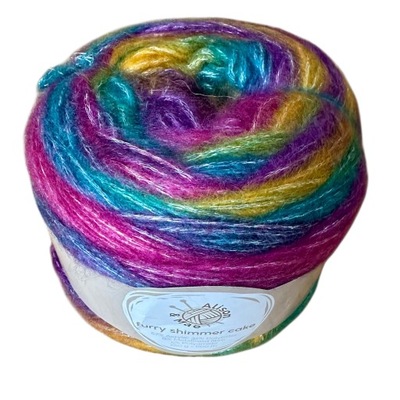 CUDOWNA WŁÓCZKA FUTRZANA POŁYSKUJĄCA OMBRE WIELOKOLOROWA