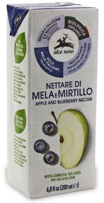 NEKTAR JABŁKOWO - BORÓWKOWY BIO 200 ml - ALCE NERO