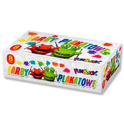 Farby plakatowe 8 kolorów x 20ml Fun&Joy