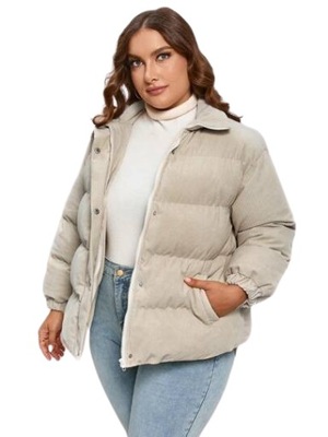 SHEIN KURTKA PLUS SIZE PUCHOWA BEŻOWA 46 ŁJA