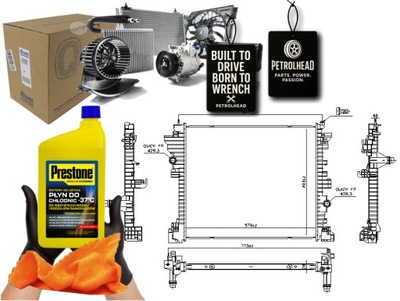 Радіатор двигуна wody alfa romeo giulia stelvio 2.0 #petrolhead pro+ kit5 фото №1
