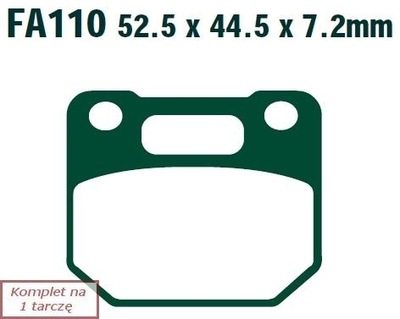 КОЛОДКИ ТОРМОЗНЫЕ EBC FA110 (КОМПЛЕКТ. NA 1 ДИСКИ ТОРМОЗНЫЕ), EBC, FA110.