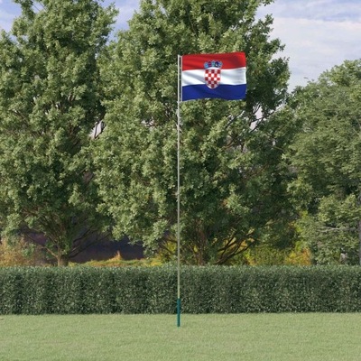 Flaga Chorwacji z masztem, 5,55 m, aluminium Lumar