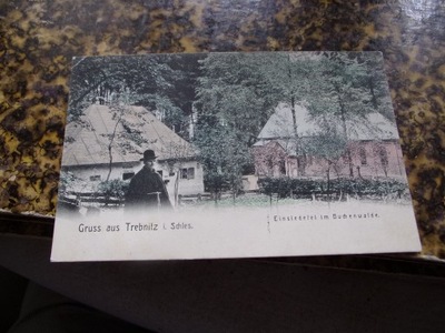 ręcznie kolorowana pocztówka GRUSS AUS TREBNITZ Trzebnica 1900