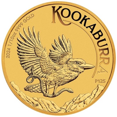 Kookaburra 1/10 uncji oz Złota Moneta Złota 2024