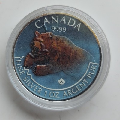 5 dolarów Grizzly bear 2019 r. Srebro